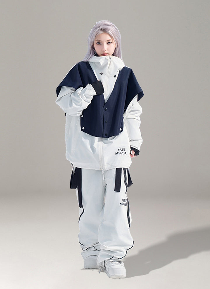 O2POSE公式/スキーウェア セーラー風 上下セット ウィメンズ